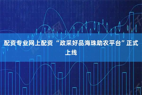配资专业网上配资 “政采好品海珠助农平台”正式上线